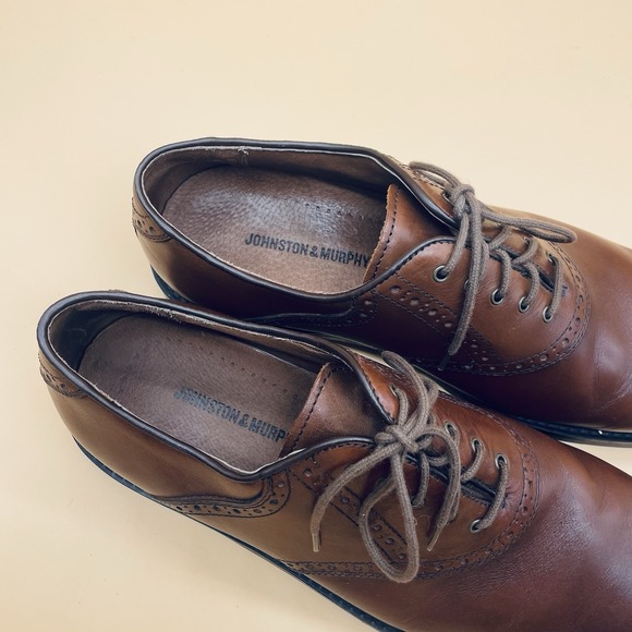 Johnston & Murphy Men's Shoes Size 11 M Brown‎ Leather Lace Up - Picture 8 of 9